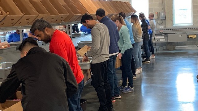 NEPC team members at The Greater Boston Food Bank in October 2019.