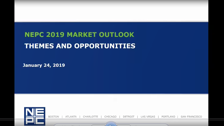 Image cover for webinar, NEPC 2019 Market Outlook.
