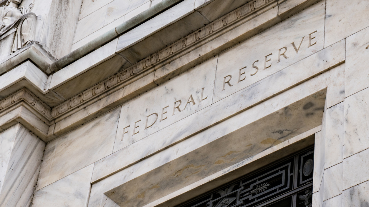 Facade on the Federal Reserve Building in Washington DC