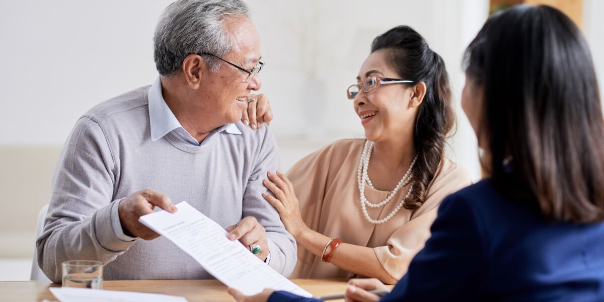 Senior couple having consultation