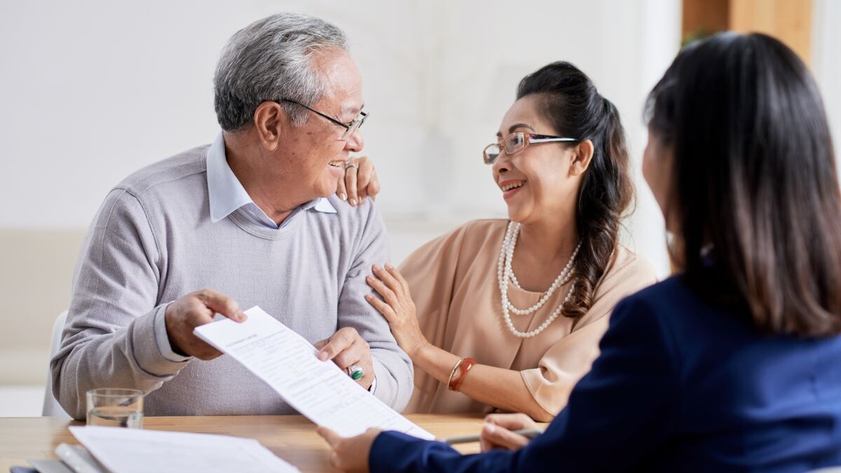 Senior couple having consultation