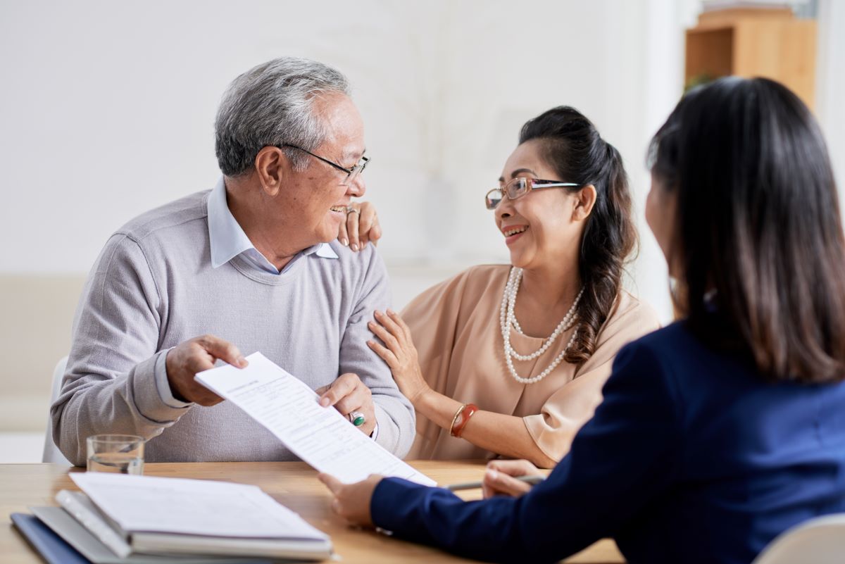 Senior couple having consultation