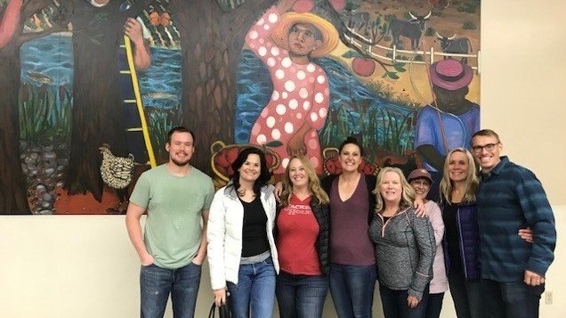 NEPC team members in a group photo at the Portland food bank.