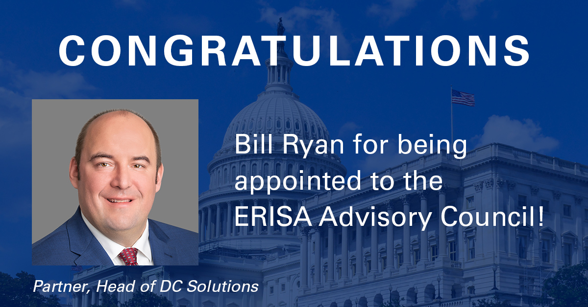 Picture of NEPC's Bill Ryan being congratulated for his appointment to the ERISA Advisory Council