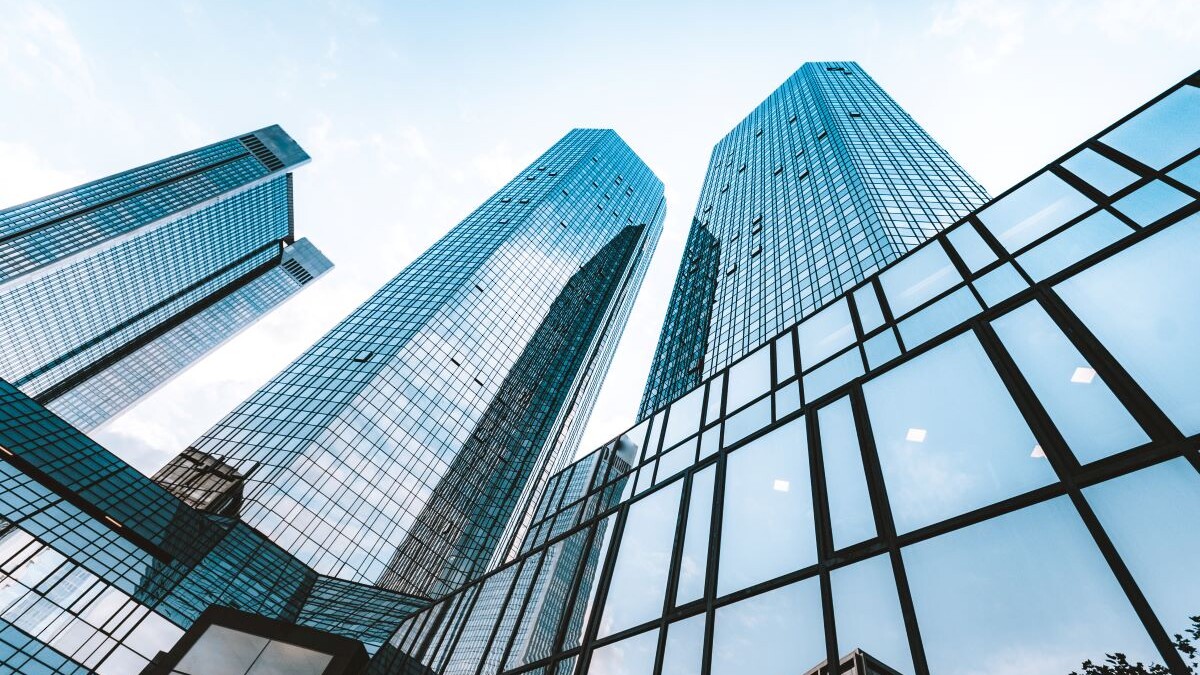 Modern skyscrapers in business district