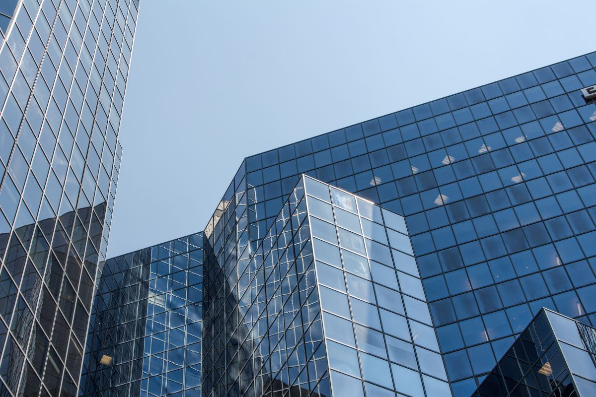 Windows of Skyscraper Business Office, Corporate building