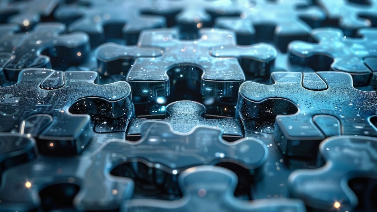 image of blue puzzle pieces laid on top of one another