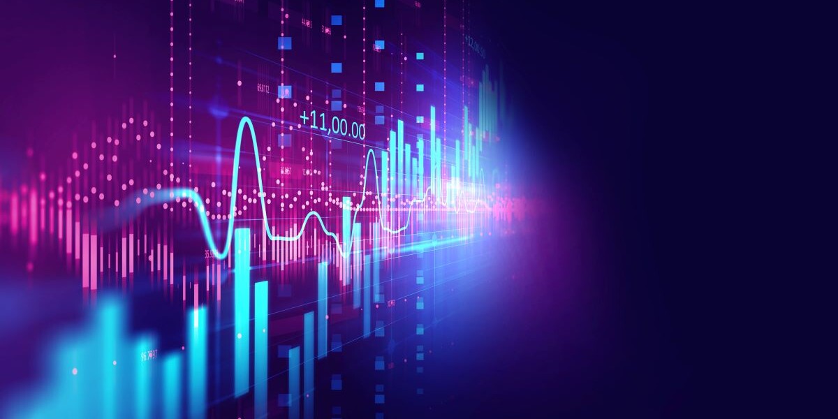 technical financial graph on technology abstract background