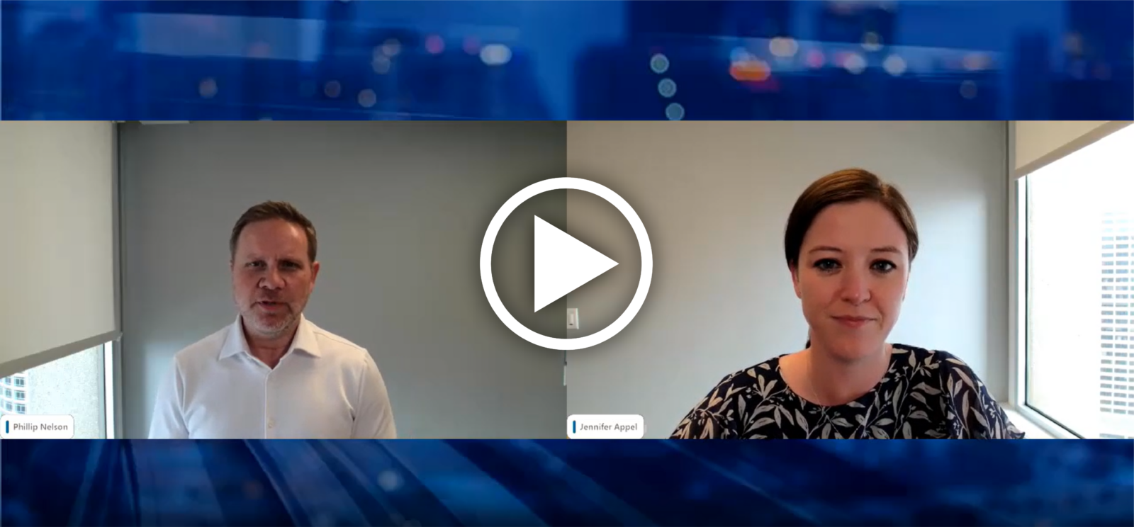 Phillip Nelson and Jennifer Appel in screenshot from tarrif turmoil video