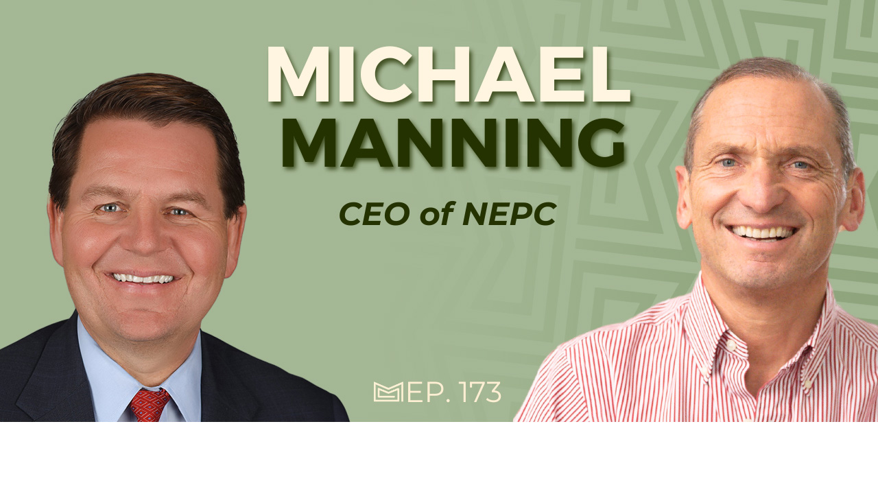 graphic of mike manning, CEO of NEPC and Simon Brewer of the Money Maze Podcast