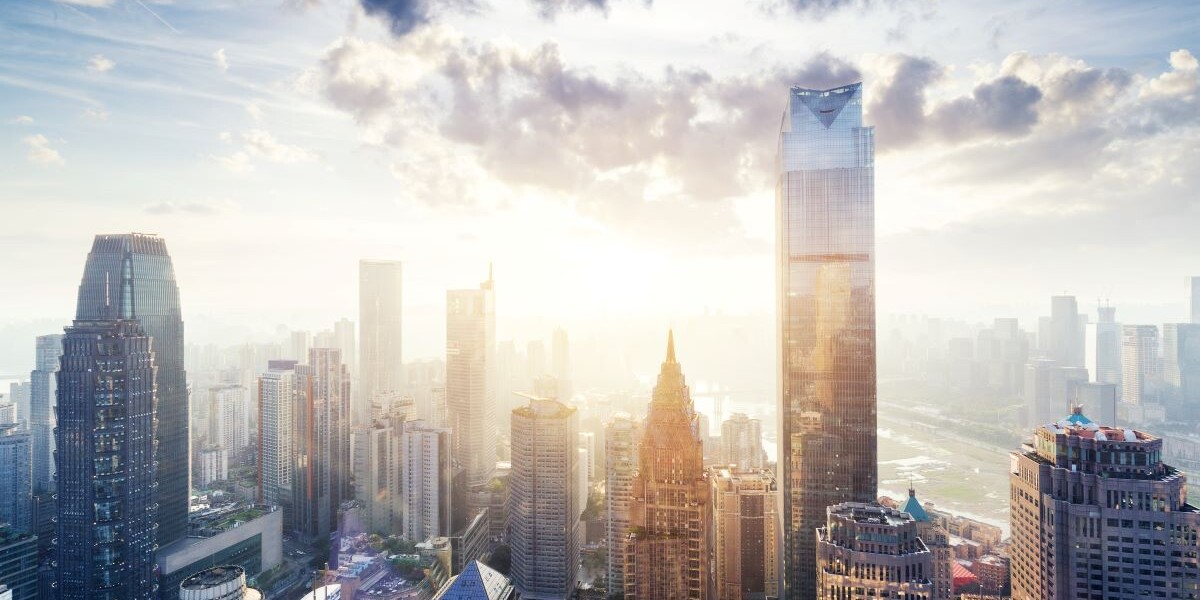 modern buildings in midtown of modern city