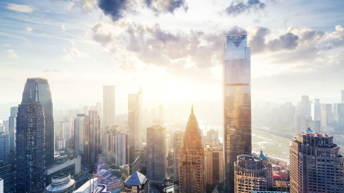 modern buildings in midtown of modern city