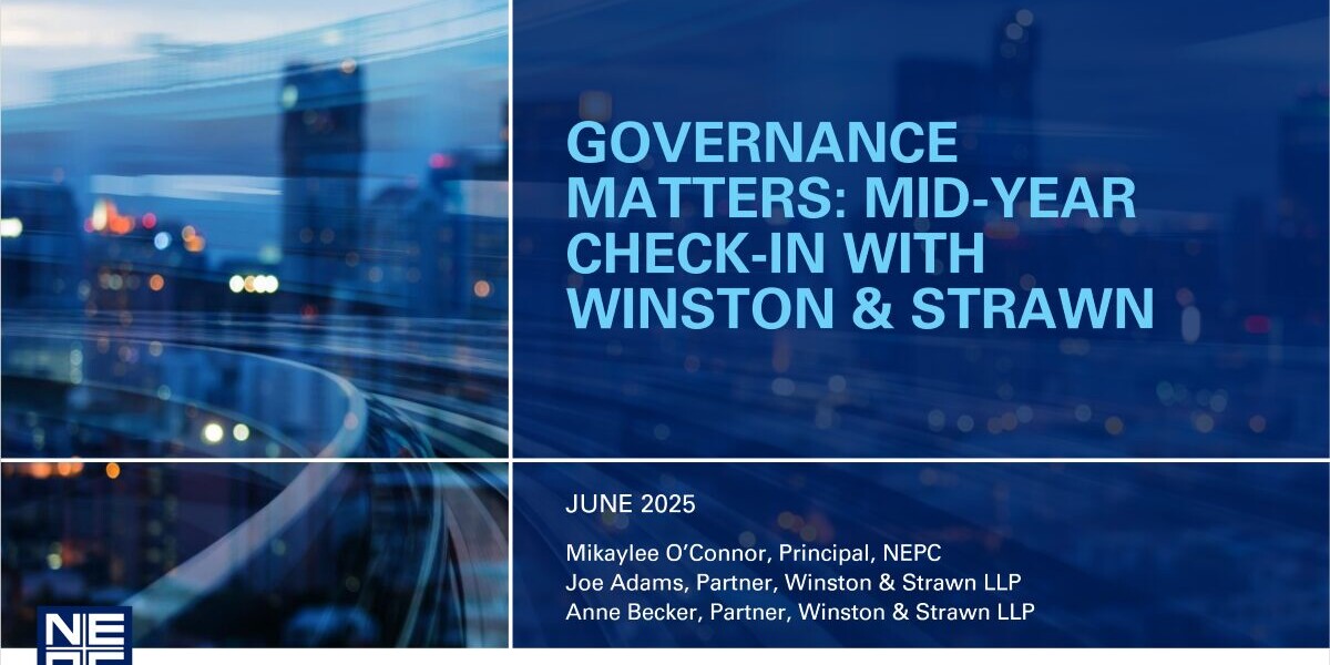 Cover slide for webinar; Governance Matters: Mid-Year Check-In with Winston & Strawn