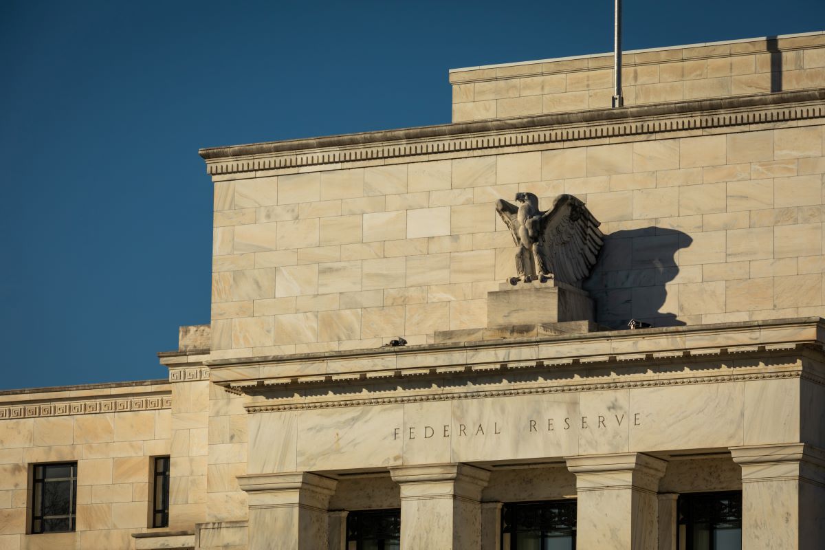 Partial View of the Federal Reserve ("Fed") Headquarters Office Building in Washington, D.C.
