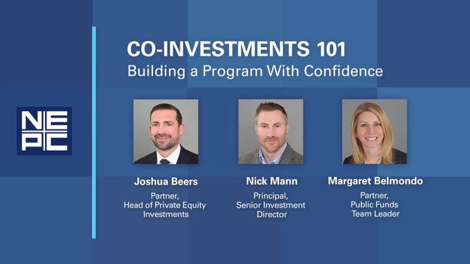 Thumbnail of NEPC's Co-Investments Webinar speakers.