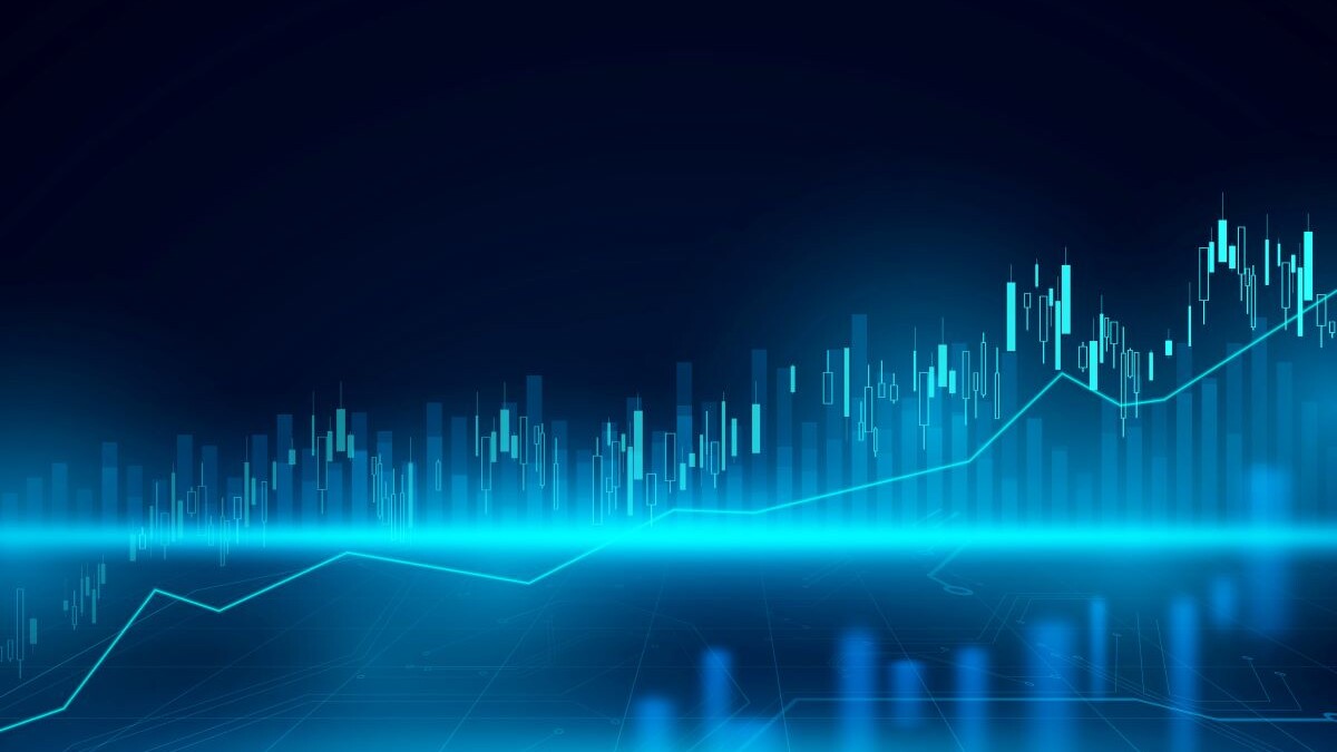 stock market, economic graph with diagrams, business and financial concepts and reports, abstract technology communication concept vector background