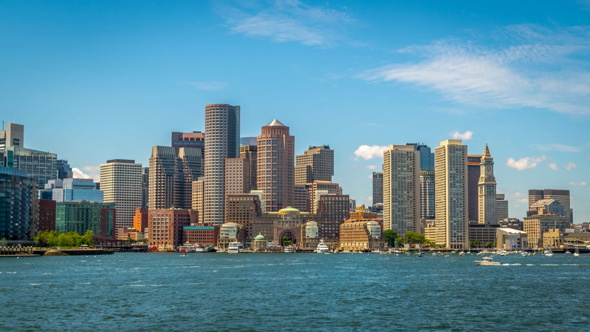 The city of Boston from the water