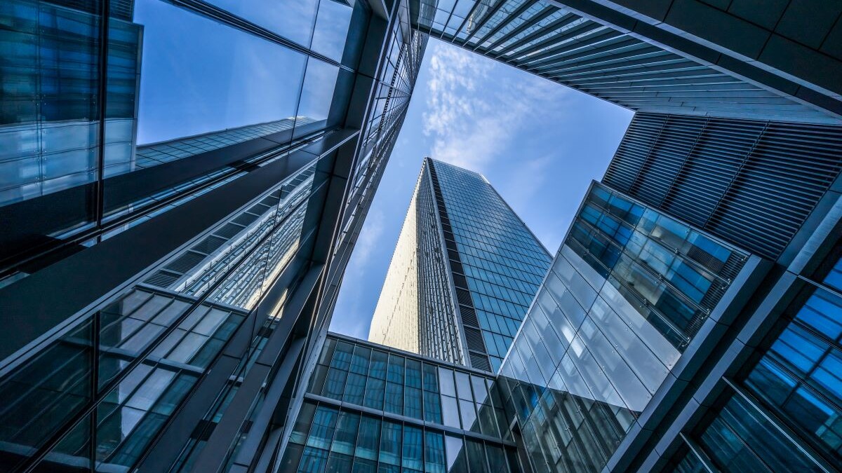 glass architecture of modern building in the city