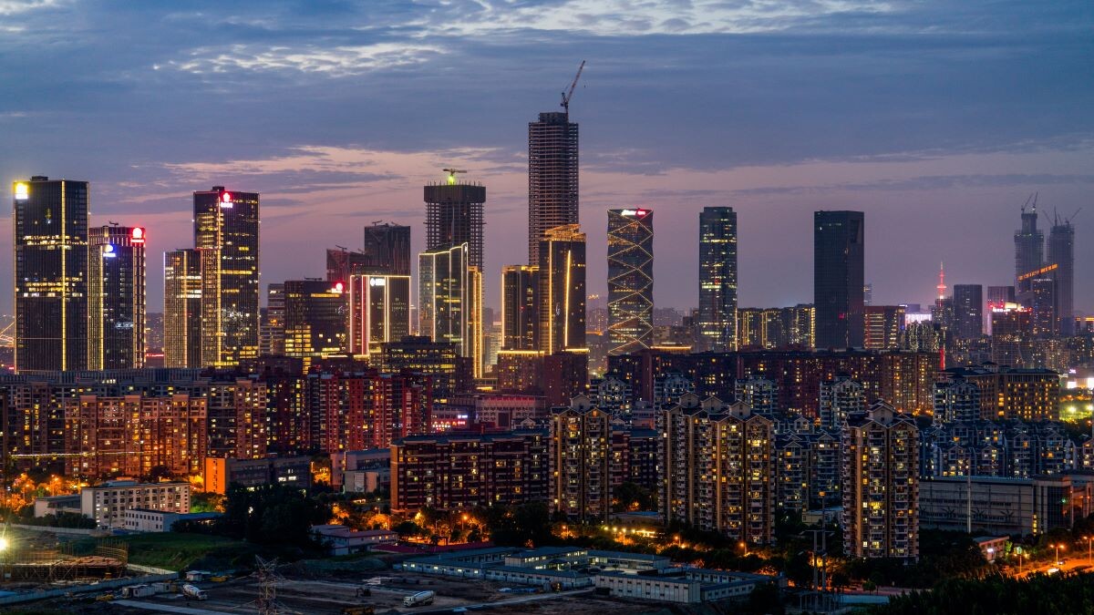 Modern city center, business center, in Nanjing
