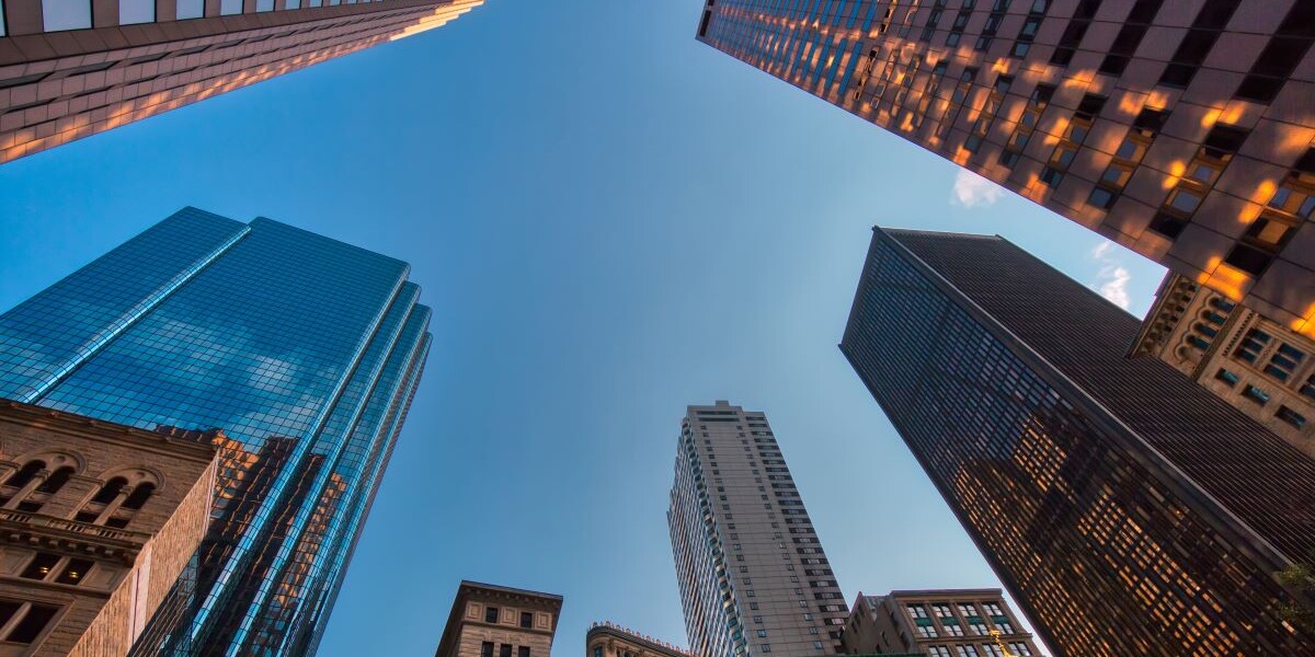 Boston downtown financial district and city skyline
