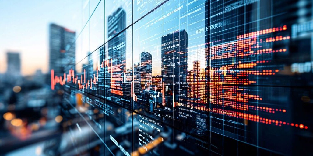 A wide-angle magazine-style photo showing the impact of private equity in diversifying portfolios, with a mix of global markets and emerging sectors