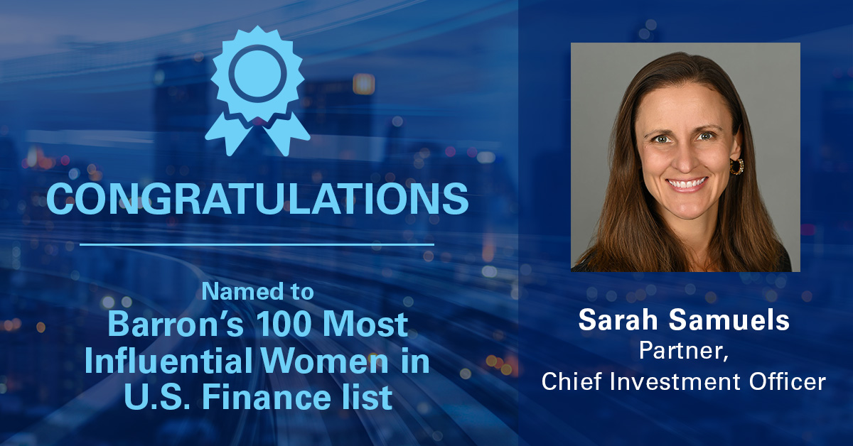 Sarah Samuels named to Barrons 100 most influential women in US finance graphic