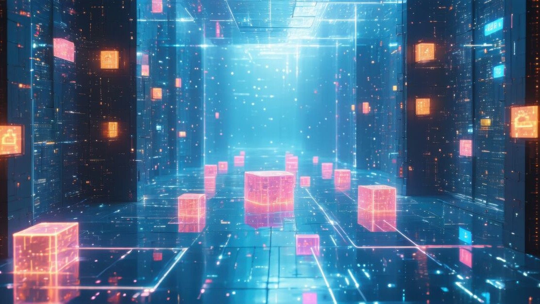 AI generated image of boxes and digital files, vault