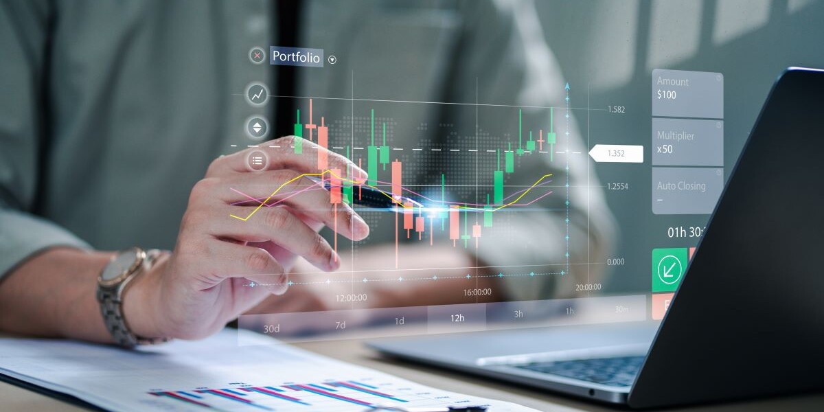 AI graph showing up and down stock