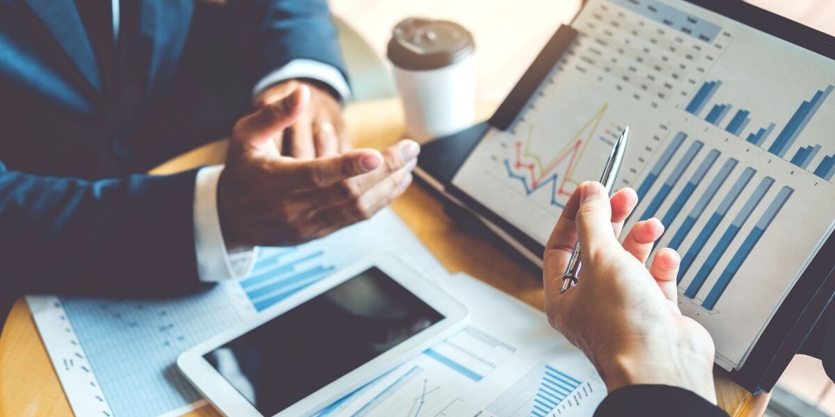 Business Consulting meeting working and brainstorming new business project finance investment concept.