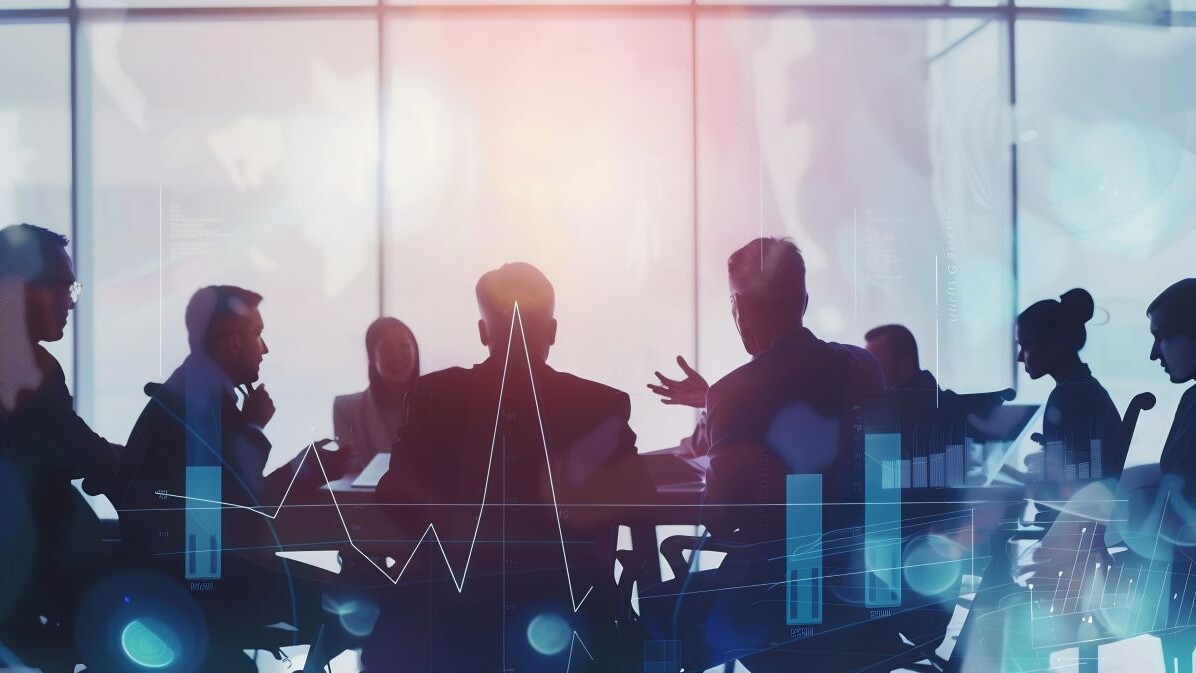 Dynamic depiction of a finance seminar where experts discuss the integration of venture capital private equity and corporate finance in driving economic